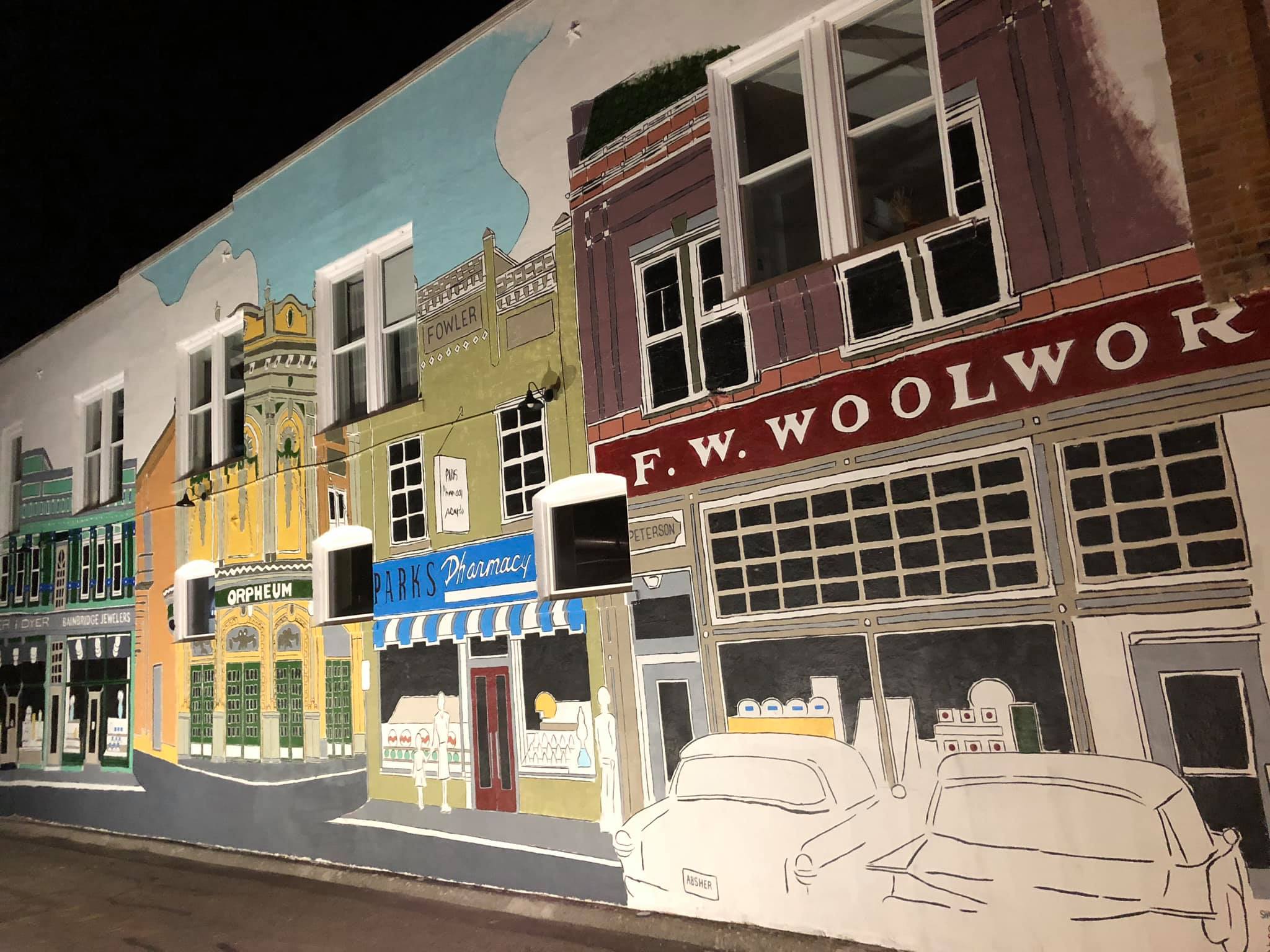 mural of old downtown